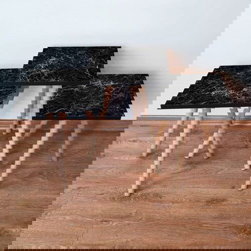 Hanah home 3Shp232 - black blackwhite nesting table (3 pieces) Cene