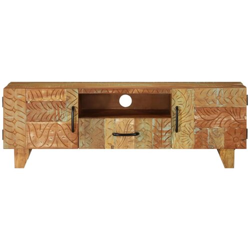 Maison Chic TV omarica - TV enota - Televizijska omarica ročno izrezljana 120x30x40 cm trden predelan les, (21702296) Cene