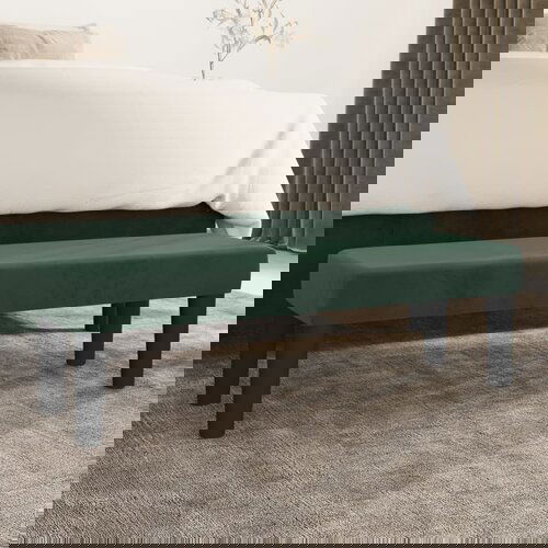 VidaXL Klop temno zelen 100x30x30 cm žamet Slike
