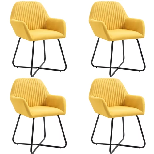  Blagovaonske stolice od tkanine 4 kom žute