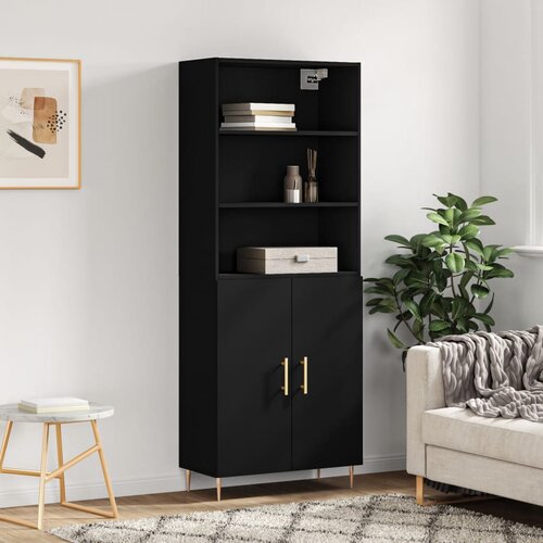 The Living Store Visoka komoda črna 69,5x34x180 cm inženirski les - Visoka Omara, (21436160) Slike