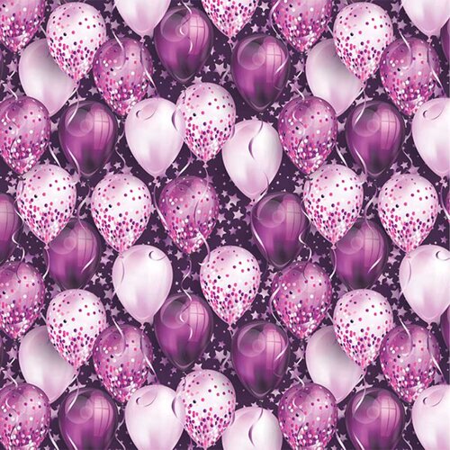 Cardex Ljubičasto-bijeli papir za zamatanje s balonima 100x70 cm Slike