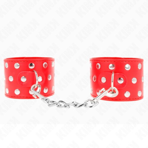Kink Okovi Za Zapestje With Snap Fasten Red Slike