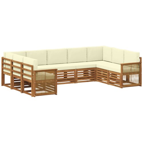vidaXL Kotna sedežna garnitura z blazino 7 pcs Naravna in smetana, (5000270344) Cene