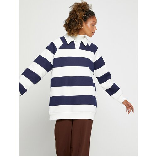 Koton Polo Neck Sweatshirt Striped Long Sleeve Slike