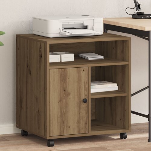 vidaXL Stojalo za tiskalnik na kolesih Artisan Oak 60x50x67 cm Cene