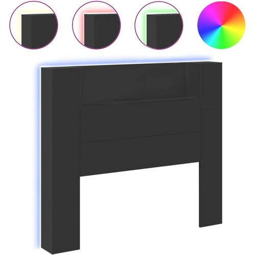 Maison Chic posteljno vzglavje - vzglavna omarica - nočna omarica led črna 120x16,5x103,5 cm, (21704128) Slike