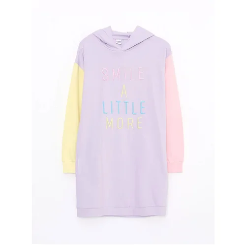 LC Waikiki Lcw Kids Hooded Embroidery Long Sleeve Girls' Dress