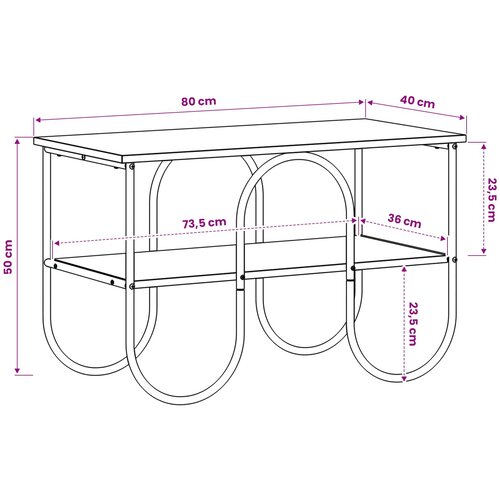  TV stalak 80 x 40 x 50 cm Siva Sonoma Konstruirano drvo Slike