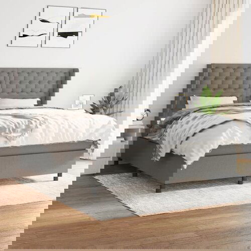 The Living Store Box spring postelja z vzmetnico temno siva 180x200 cm blago - Box Spring Postelja, (21517928) Slike