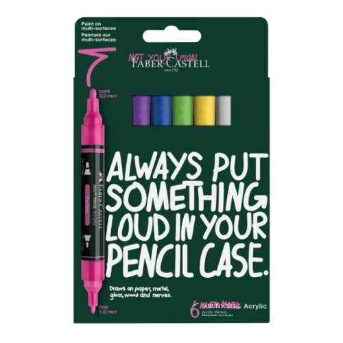 Faber-Castell Marker akrilni Vibrant Set 1/6 komada 186009 Slike