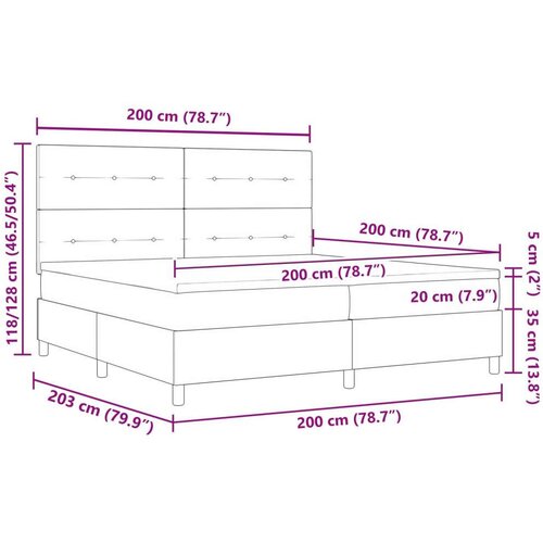  Krevet s kutijom za opruge s madracem Tamnozeleni 200x200 cm Bar&amp;scaron;un Slike