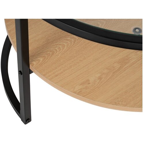 Bonami Essentials Crni/u prirodnoj boji okrugao stolić za kavu u dekoru hrasta &amp;oslash; 68 cm Zanu &amp;ndash; Slike
