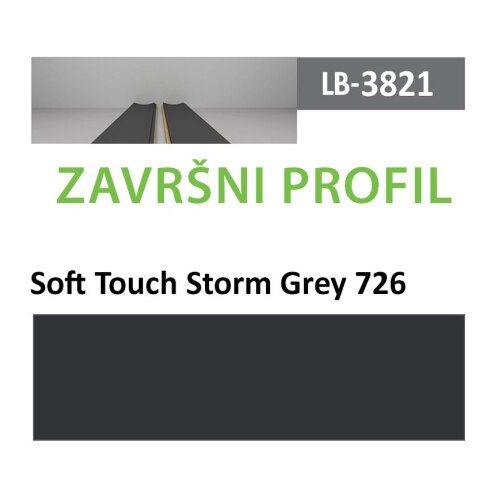 AGT profil Zidni MDF Završni LB-2050-B Soft Touch Storm Grey (726) 2800x133x18mm ( 026-112 ) Cene
