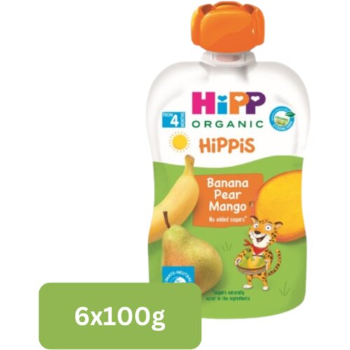 Hipp voćni pire za bebe banana, kruška i mango, 100g, 6 komada Slike