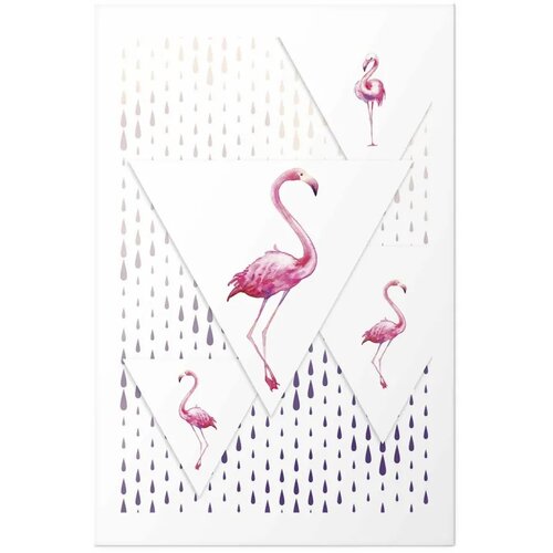  Plakat - Flamingo Family 21x30 Bez okvira s margom Slike