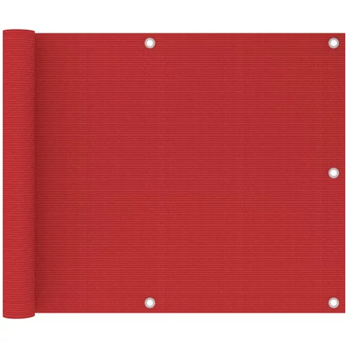 Balkonski zastor crveni 75 x 500 cm HDPE