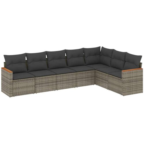 VidaXL 7-dijelni set vrtnih sofa sivi od poliratana Slike