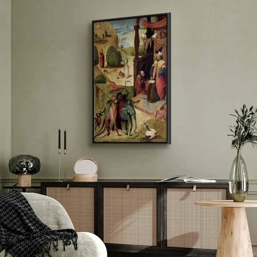  Slika - Hieronymus Bosch &amp;ndash; St. James and the Magician 80x120 U crnom drvenom okviru Slike