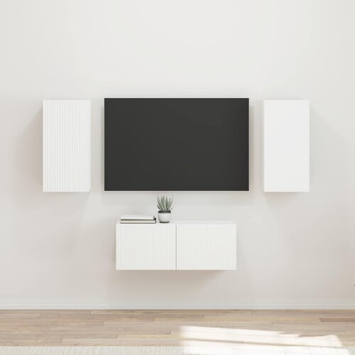  Set TV komoda Zidne 6 pcs Bijelo Konstruirano drvo Cene
