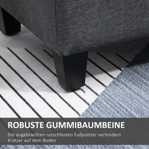  Klupa za odlaganje tapecirana drvene noge 100x40x44 cm tamno siva Slike