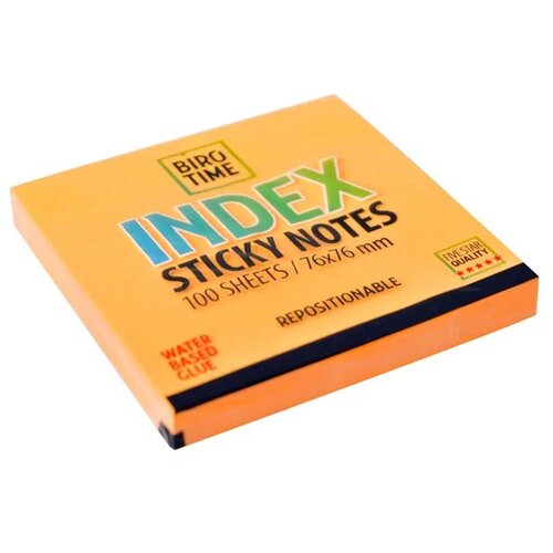 Biro time Index, blokčić, samolepljivi, 76 x 76 mm, 100 lista, neon narandžasta ( 490122 ) Cene