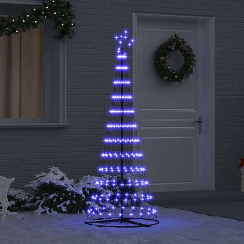 vidaXL LED božično drevesce Modra 138.5 x 138.5 x 399 cm Kovina Cene