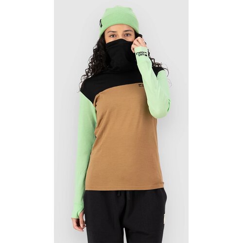Mons Royale Yotei Merino High Neck Funkcijska majica matcha / toffee / black Cene