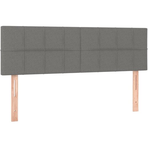  Krevet s oprugama i madracem tamnosivi 140x190 cm od tkanine Slike