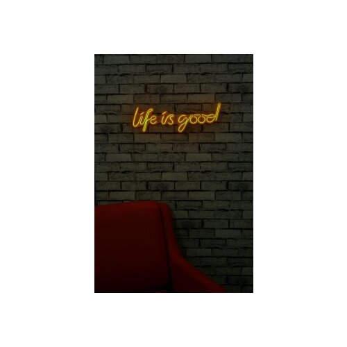 WALLXPERT Ukrasna plastična LED rasvjeta, Life Is Good - Yellow Slike