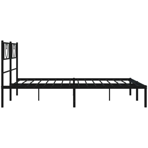vidaXL Kovinski posteljni okvir z vzglavjem črn 135x190 cm Cene