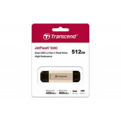 Transcend 512GB, USB3.2, Pen Drive, TLC, High Speed, Type-C Slike
