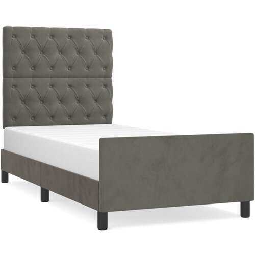 Maison Chic Posteljni okvir - Enojna postelja - Postelja za odrasle brez vzmetnice temno siv 80x200 cm žamet-J7878, (21764770) Cene