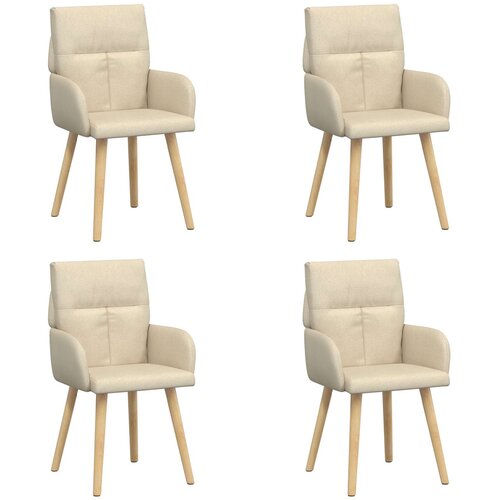 VidaXL Trpezarijske stolice 4 kom. Tkanina Krem 60 x 56 x 96 cm - Krem 4 Slike