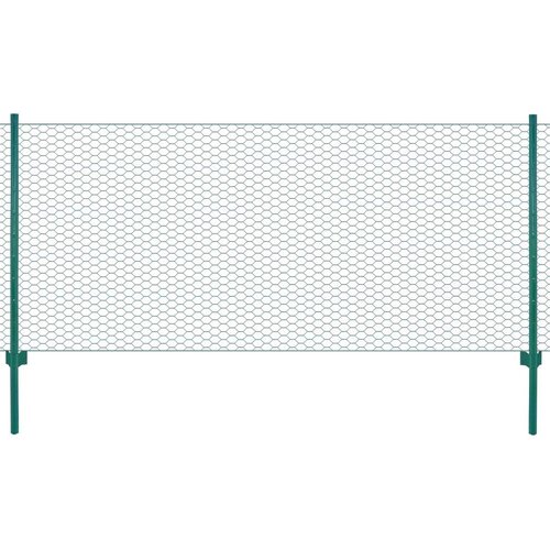  Žična mrežna ograja s stebrički jeklo 25x0,5 m zelena, (20766133) Slike