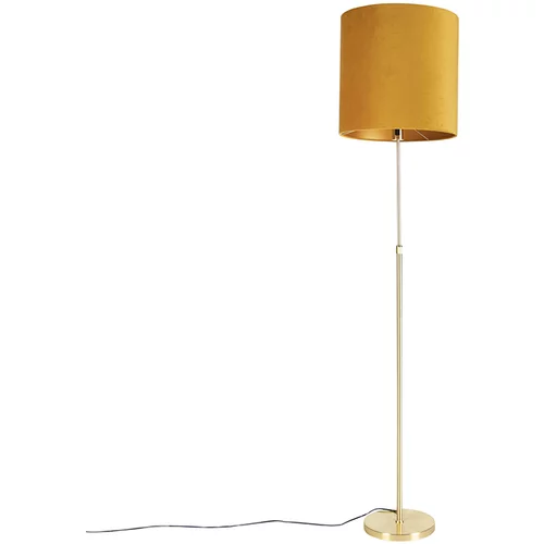 QAZQA Stoječa svetilka zlata / medenina z žametnim odtenkom rumena 40/40 cm - Parte