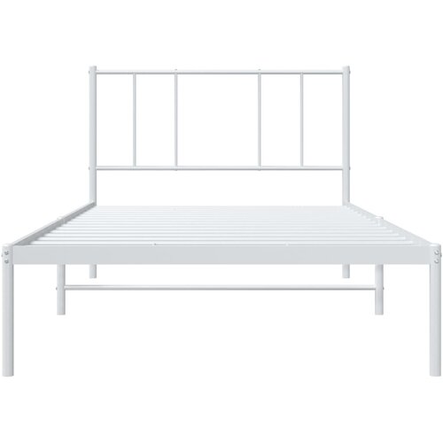  Metalni okvir za krevet s uzglavljem bijeli 100x190 cm Slike