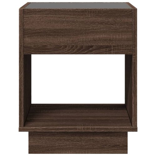  Noćni ormarić s beskonačnim LED boja smeđeg hrasta 40x40x50 cm Slike