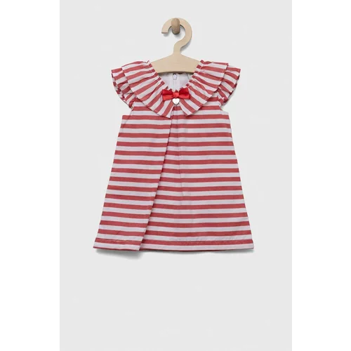 Birba Trybeyond Pamučna haljina za bebe boja: crvena, mini, širi se prema dolje