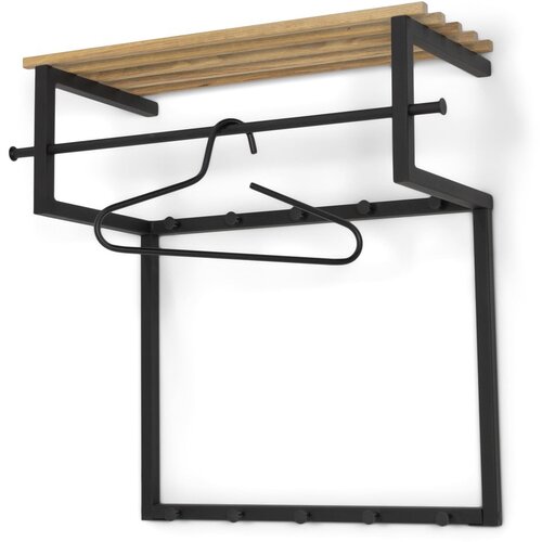 Spinder Design Crna/u prirodnoj boji metalna zidna vje&amp;scaron;alica s policom Rizzoli &amp;ndash; Slike