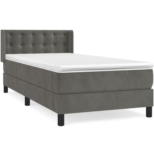 Maison Chic Box spring postelja - Vzmetna postelja z vzmetnico temno siva 90x200 cm žamet SL20712, (21893371) Slike