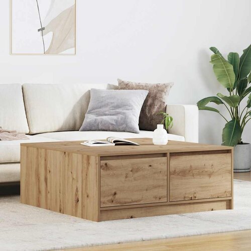 vidaXL Kavna mizica s predali artisian hrast 100x100x40 cm Cene