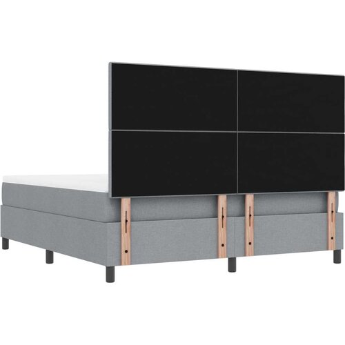  Krevet s kutijom s du&amp;scaron;ekom i klupom svjetlosiva 180x200 cm tkanina Slike