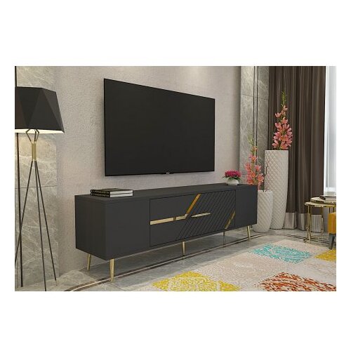 Hanah home tv polica Dekolp5 anthracite gold Cene