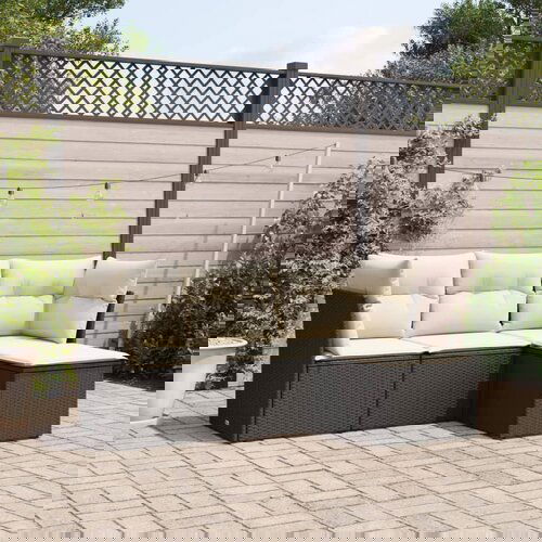 VidaXL 4-dijelni set vrtnih sofa od poliratana s jastucima crni Slike