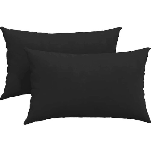 VidaXL jastučići za sofu 2 pcs crna 50 x 30 cm tkanina Slike