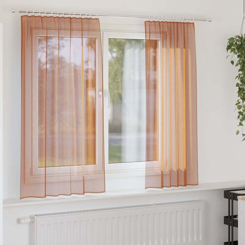 Furnova Voile zavese z zankami 2 kosa Terakota 140x140 cm, (21917641) Cene