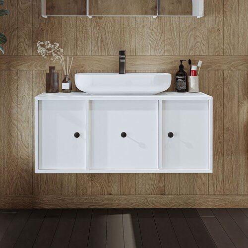 Hanah home kupatilski ormarić sa lavaboom 2561, 105 cm, beli Cene