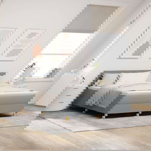 Box Spring Krevet s Madracem Svjetlosiva 160x200 cm Tkanina Cijene