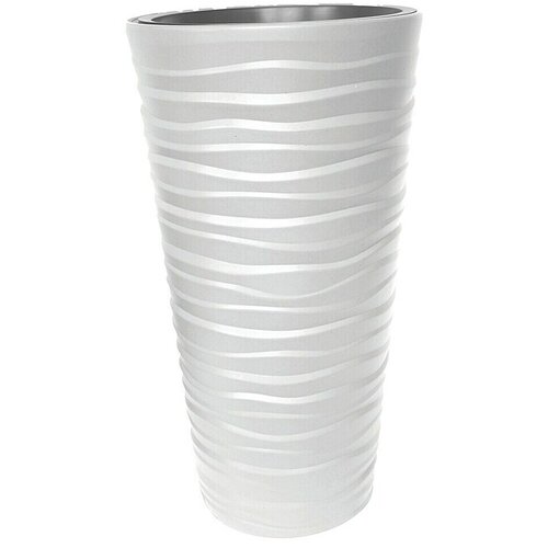  Visoka okrugla posuda za biljke Bora (Vanjska dimenzija (ø x V): 40 x 75 cm, Plastika, Bijela) Cijene